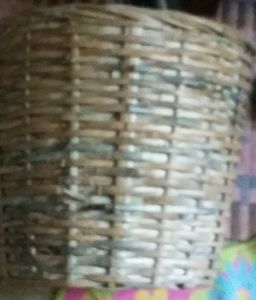 wicker basket with a plastic liner